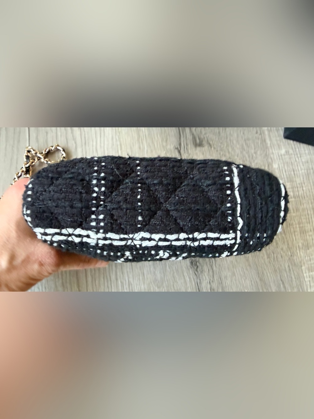 Chanel Makeup Black & White Tweed Handbag w Gold Hardware New in Box Full Set - Picture 8 of 13